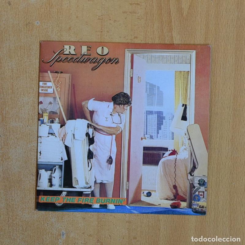 Discos de vinilo: REO SPEEDWAGON - KEEP THE FIRE BURNIN - PROMO SINGLE - Foto 1
