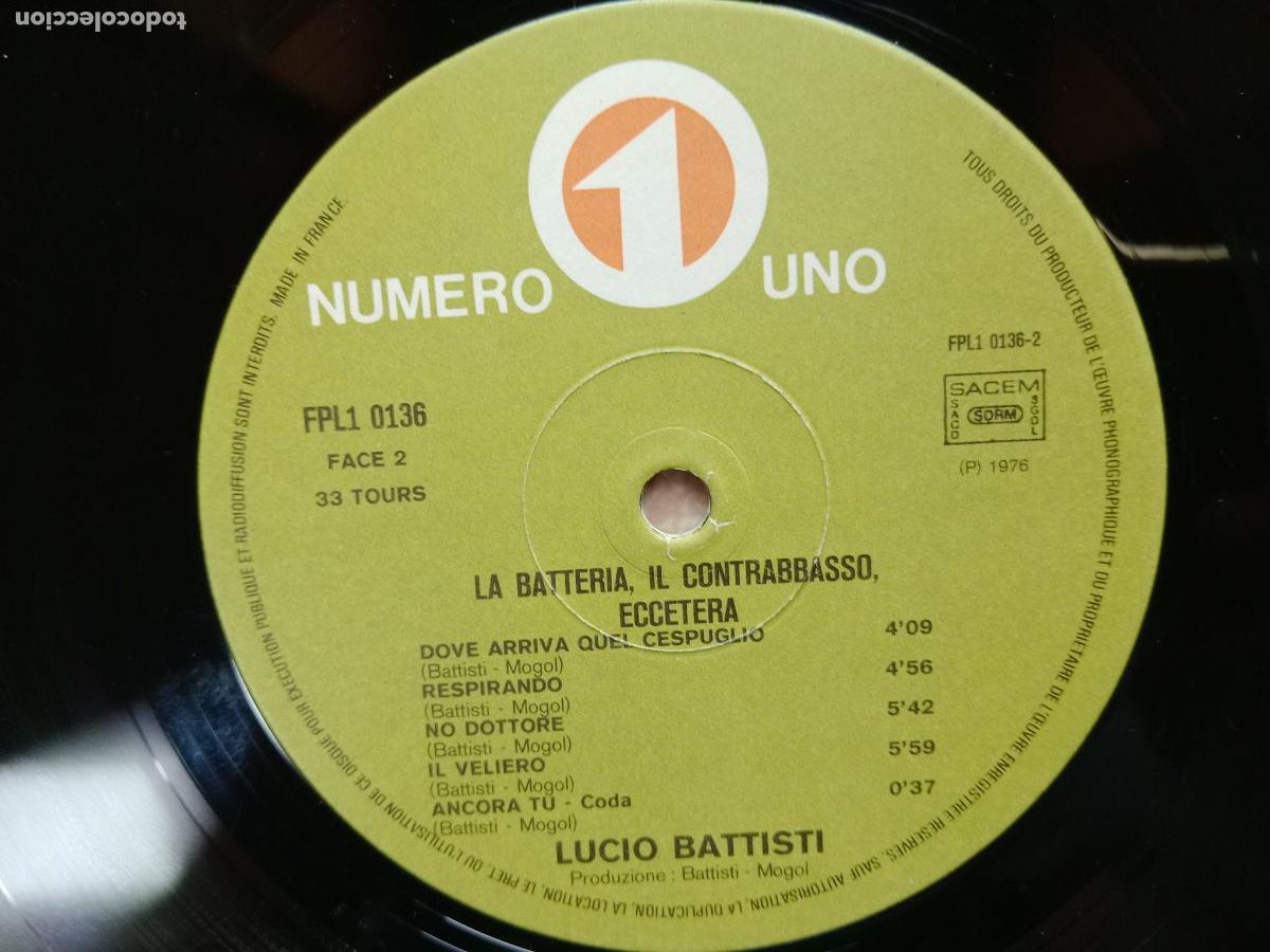 Discos de vinilo: Lucio Battisti - la batteria, il contrabbasso, eccetera - Foto 3