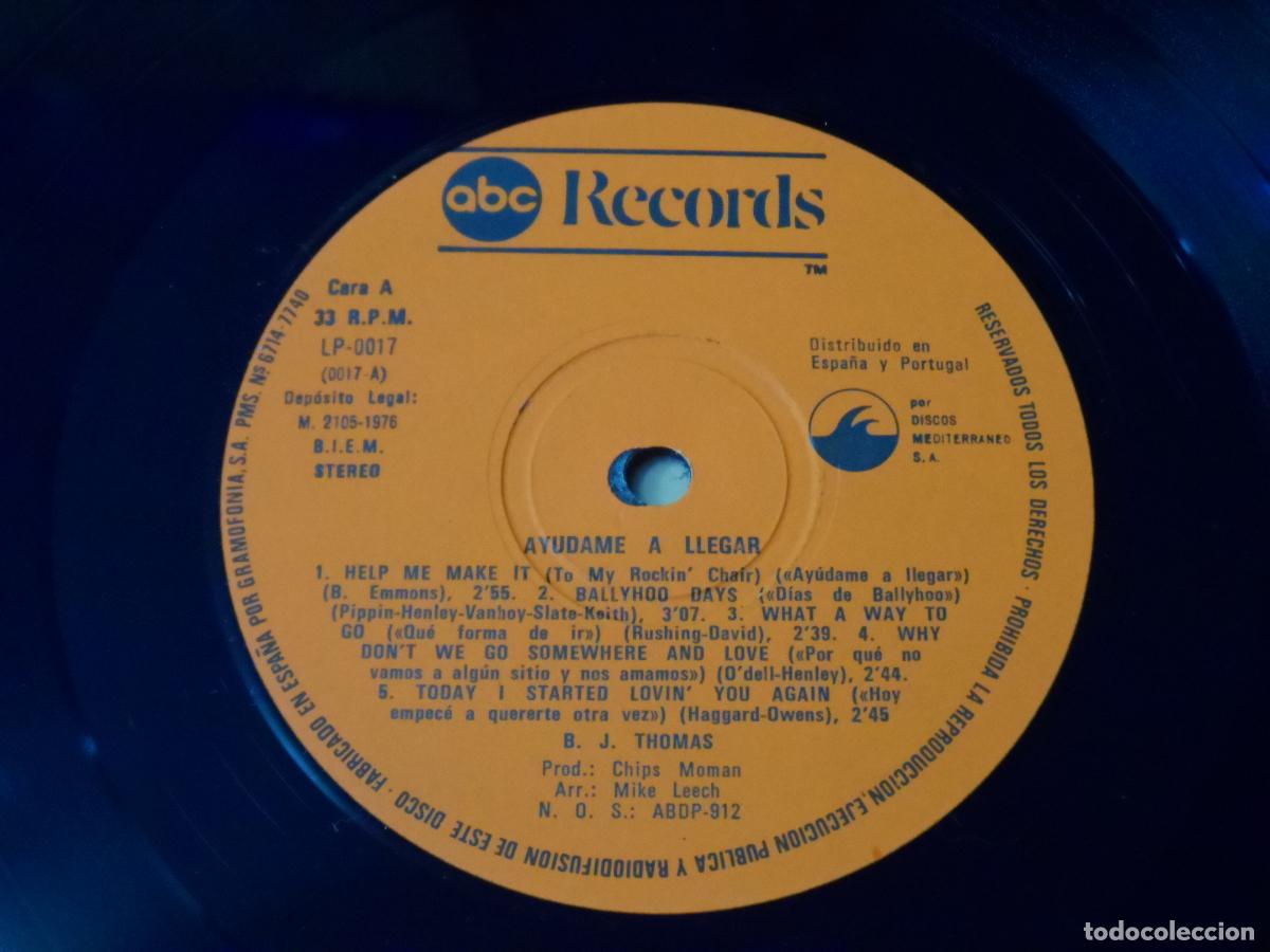 Discos de vinilo: B.J. Thomas &lrm;&ndash; Help Me Make It (SPAIN 1976) - Foto 4