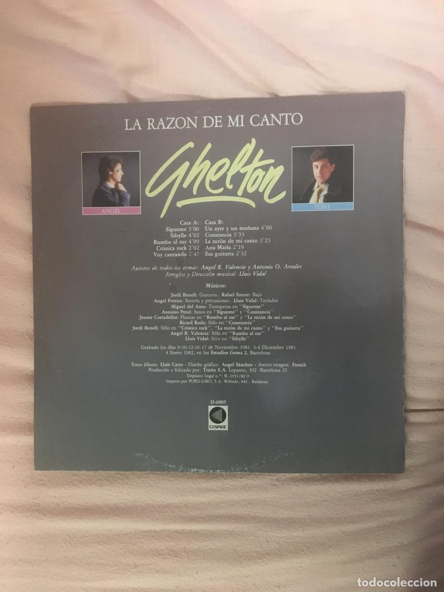 Discos de vinilo: GHELTON-LA RAZON DE MI CANTO - Foto 2