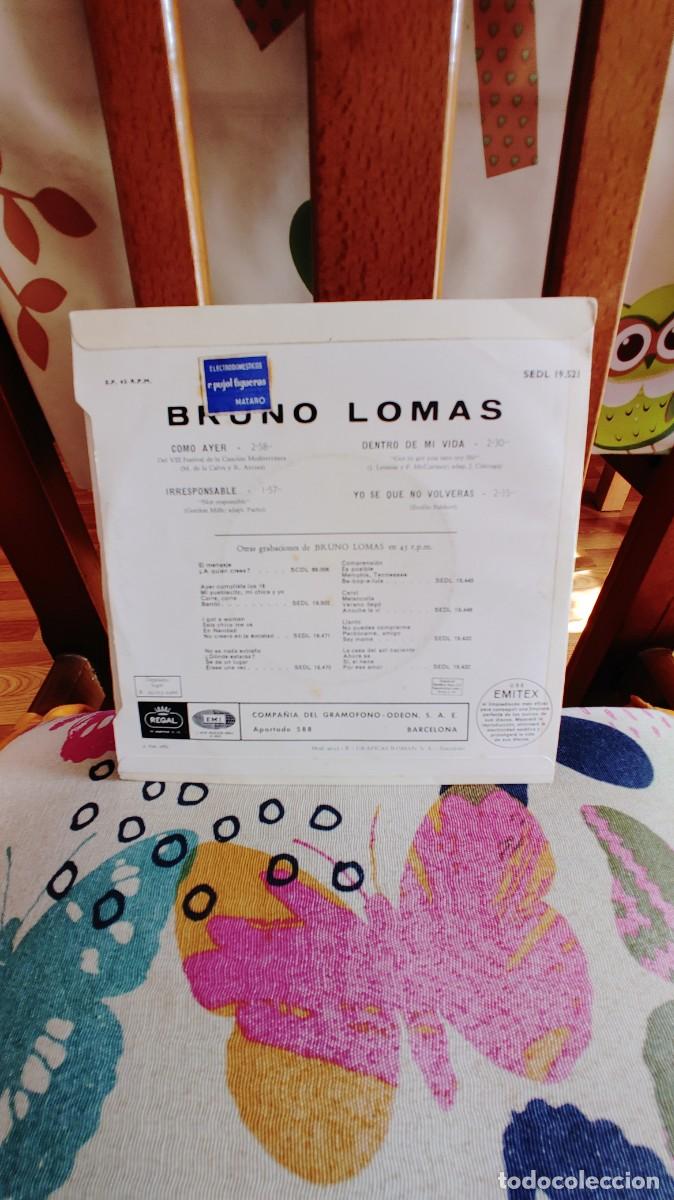 Discos de vinilo: BRUNO LOMAS-EP COMO AYER +3 - Foto 2