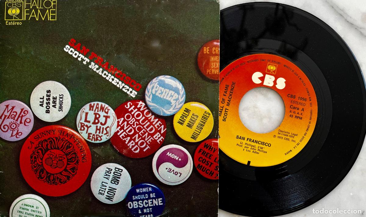 Discos de vinilo: SCOTT MACKENZIE. SAN FRANCISCO. SINGLE ESPA&Ntilde;A 1973 - Foto 1