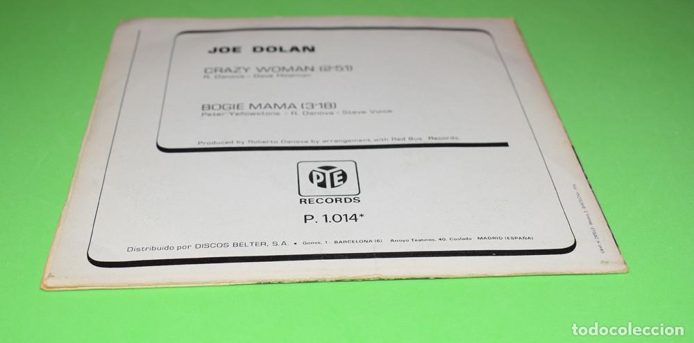 Discos de vinilo: JOE DOLAN - CRAZY WOMAN/BOGIE MAMA - SINGLE 1976 - Foto 2