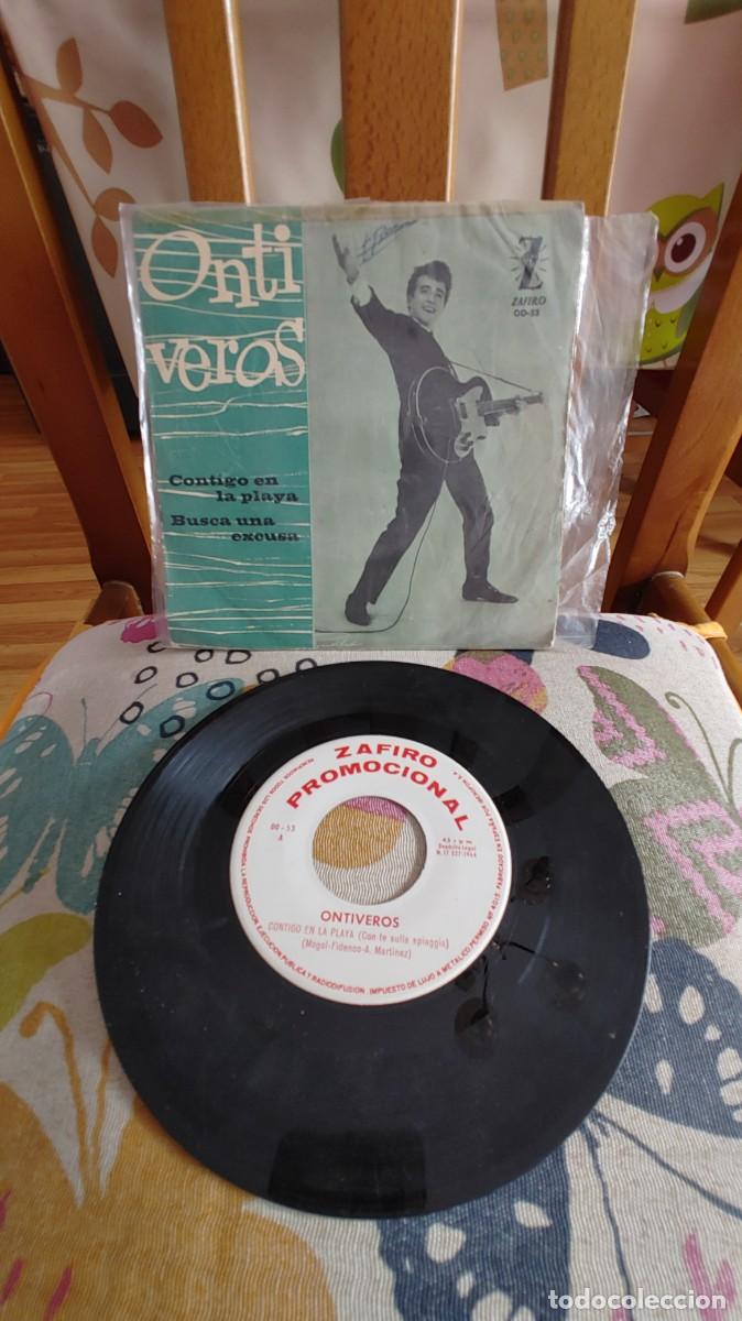 Discos de vinilo: ONTIVEROS-SINGLE CONTIGO EN LA PLAYA - Foto 1