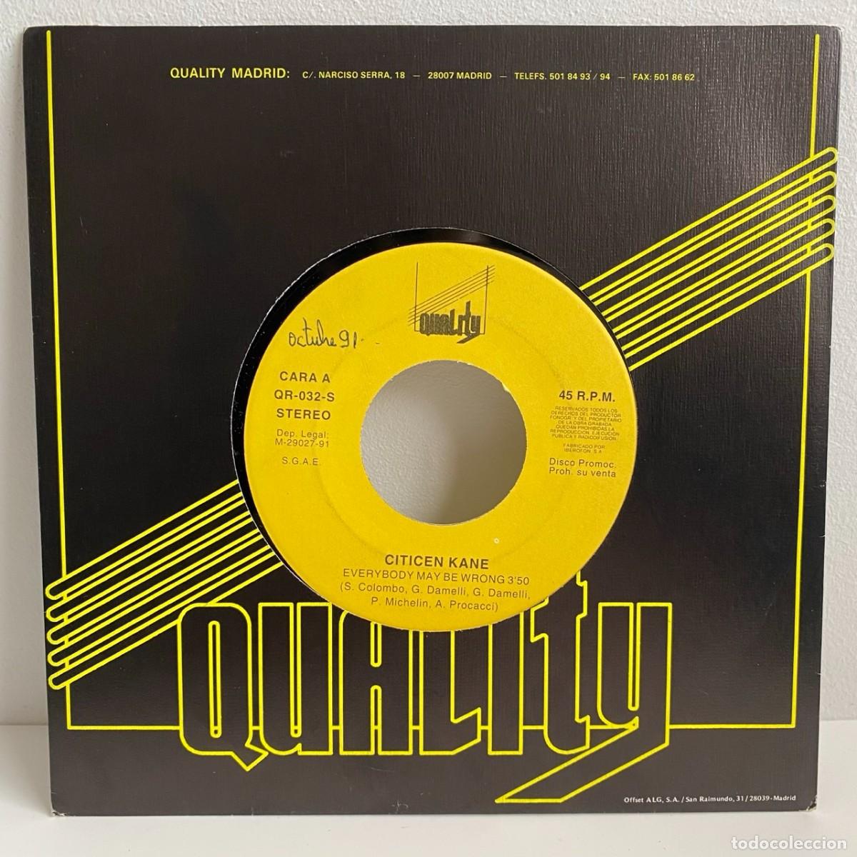 Discos de vinilo: Citicen Kane - Everybody May Be Wrong (7) - Foto 1