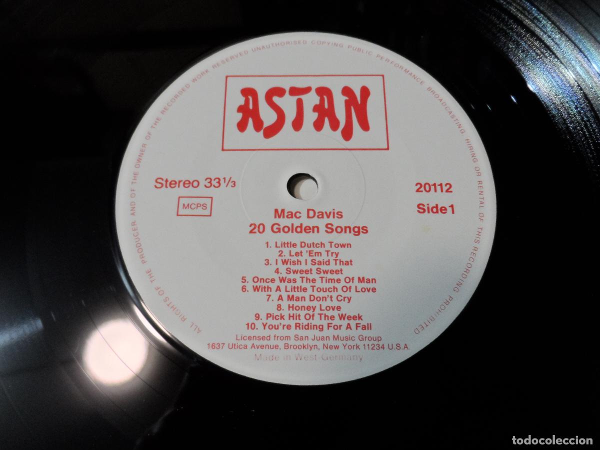 Discos de vinilo: Mac Davis &lrm;&ndash; 20 Golden Songs (GERMANY 1984) - Foto 3