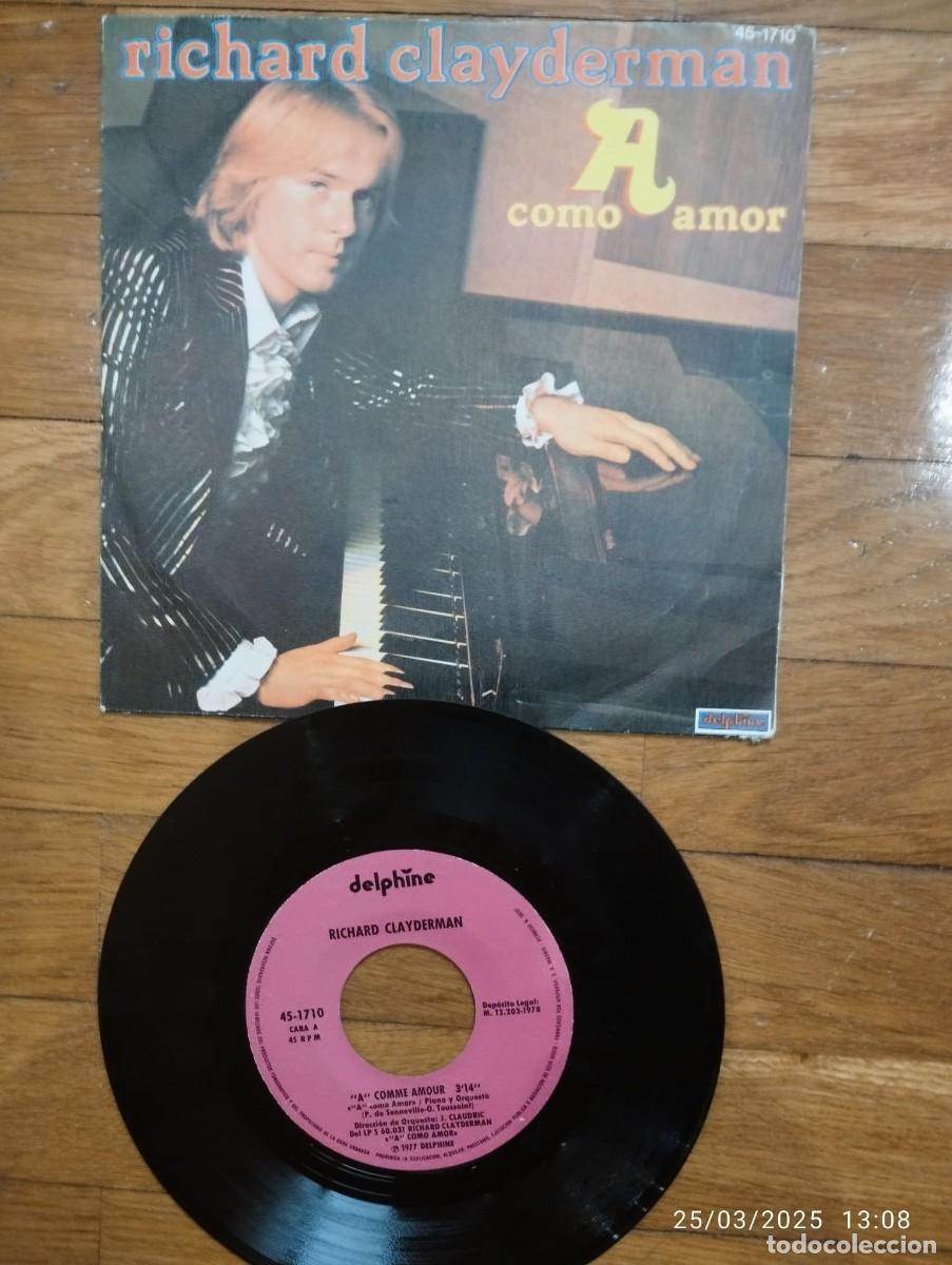 Discos de vinilo: SINGLE - RICHARD CLAYDERMAN - A COMO AMOR - 1978 - Foto 1
