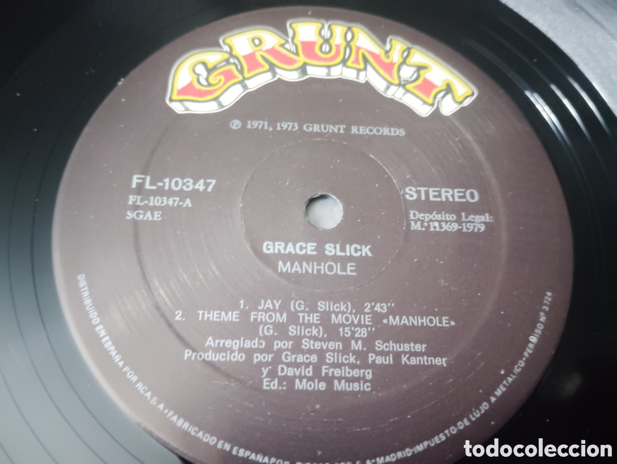 Discos de vinilo: GRACE SLICK - MANHOLE , 1973 - Foto 3
