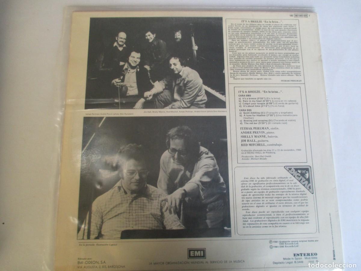 Discos de vinilo: PERLMAN - PREVIN It&acute;s a breeze Z189 - Foto 2
