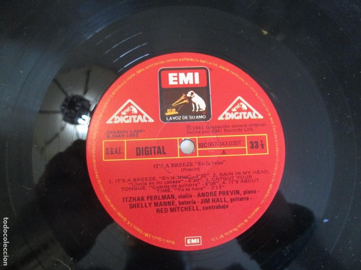 Discos de vinilo: PERLMAN - PREVIN It&acute;s a breeze Z189 - Foto 4