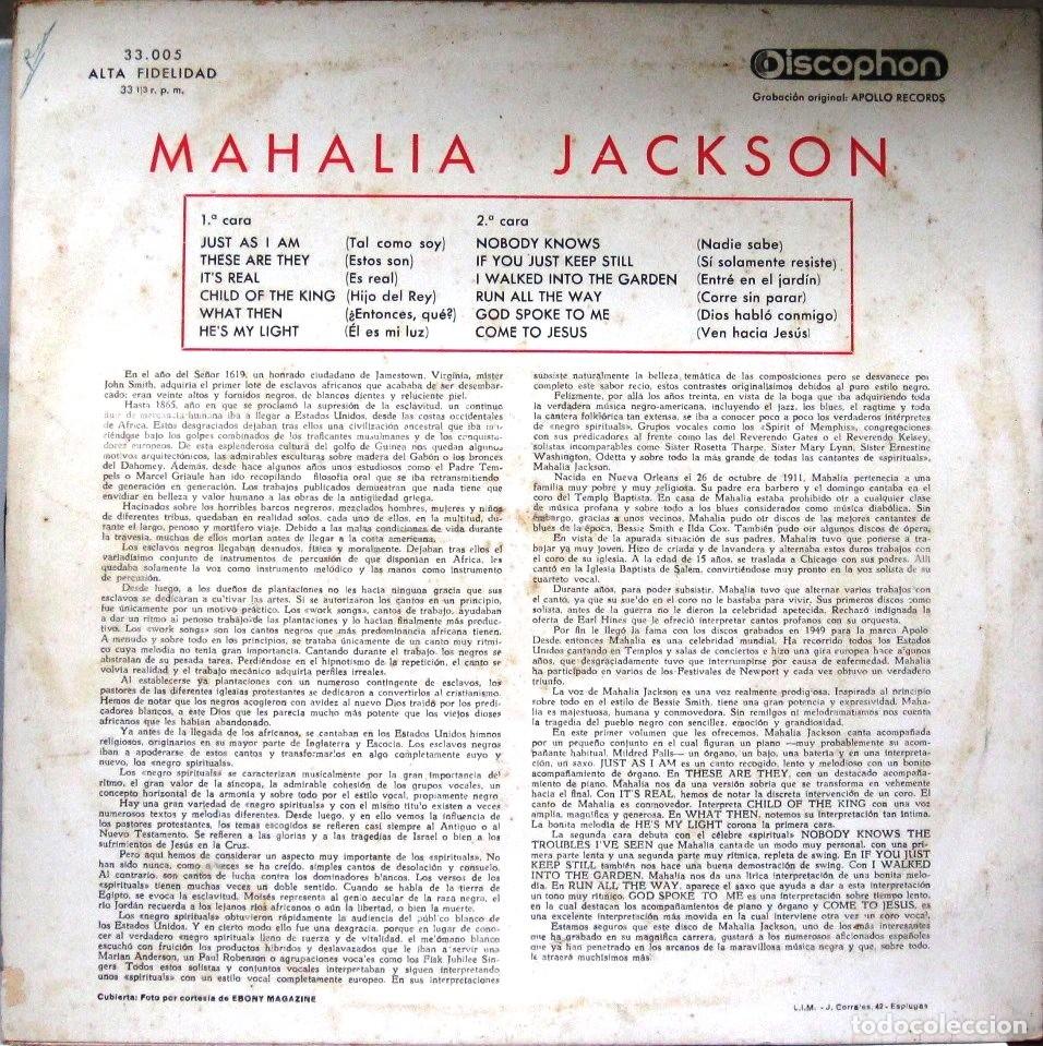 Discos de vinilo: MAHALIA JACKSON - JUST AS I AM - LP - Foto 2