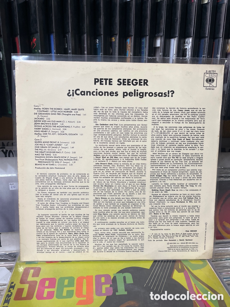 Discos de vinilo: dangerous songs pete seeger - Foto 2