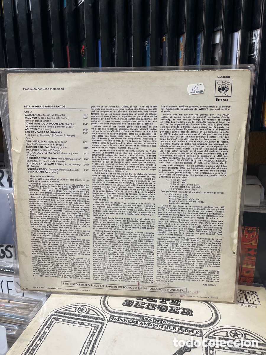 Discos de vinilo: pete seeger greatest hits - Foto 2