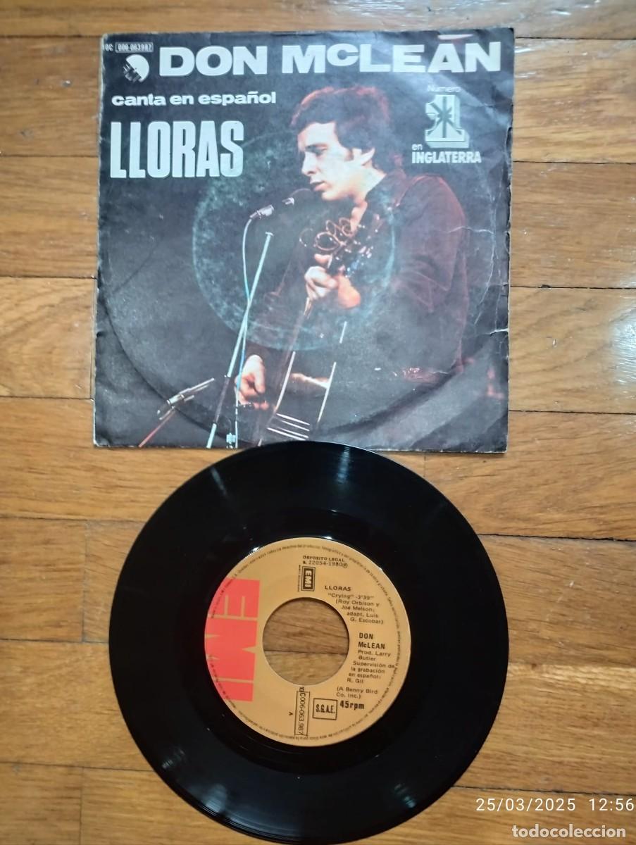 Vinyl records: SINGLE - DON MCLEAAN - LLORAS - 1980