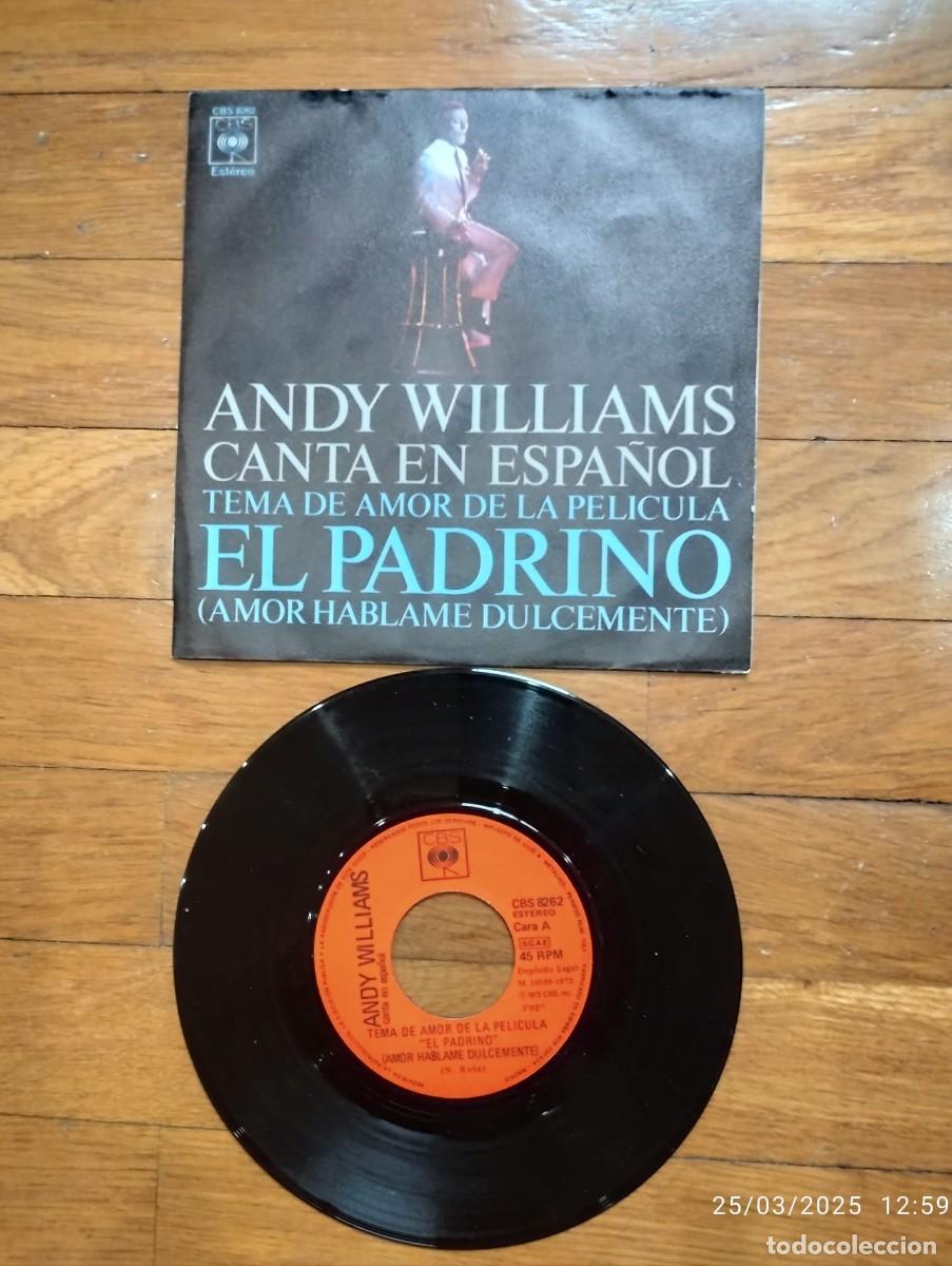 Discos de vinilo: SINGLE - ANDY WILLIAMS - EL PADRINO - 1972 - Foto 1