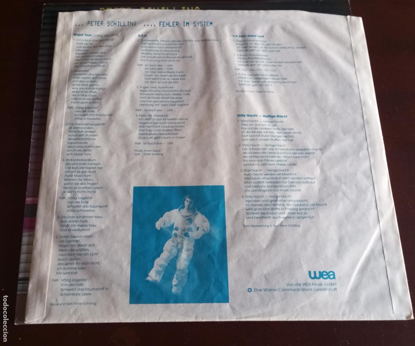Discos de vinilo: PETER SCHILLING - FEHLER IM SYSTEM - LP - 1982 - Foto 2
