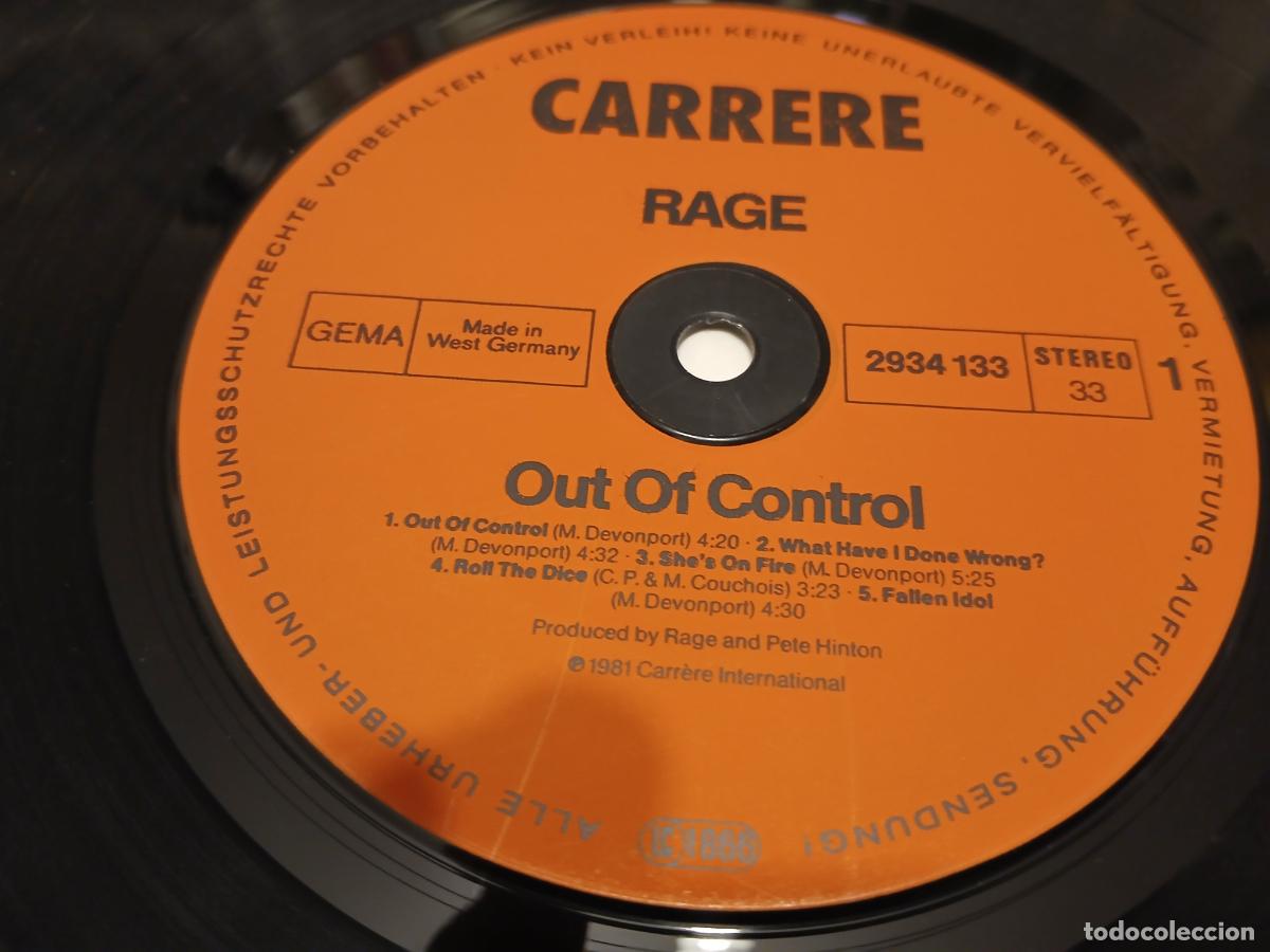 Discos de vinilo: RAGE -OUT OF CONTROL- (1981) LP DISCO VINILO - Foto 7