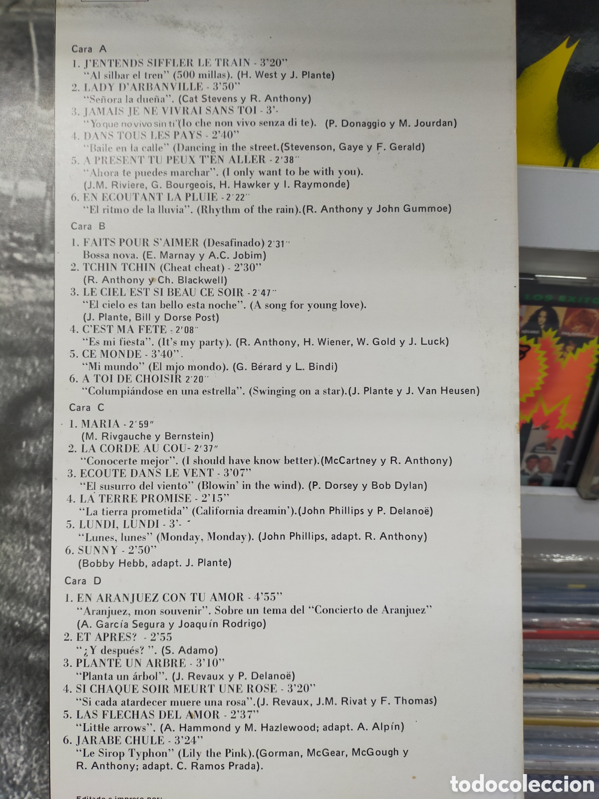 Discos de vinilo: La voz de ... Richard Anthony doble LP Espa&ntilde;a 1978 - Foto 3