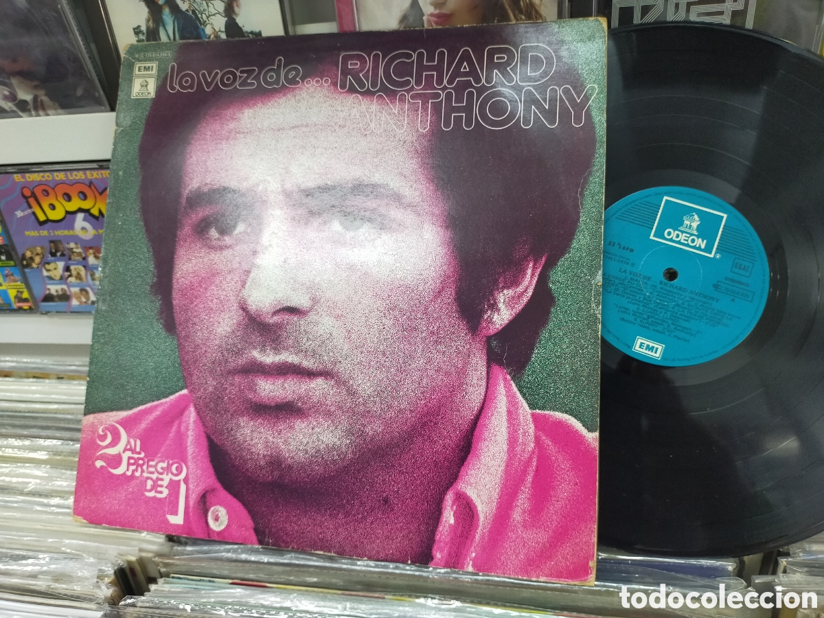 Discos de vinilo: La voz de ... Richard Anthony doble LP Espa&ntilde;a 1978 - Foto 1