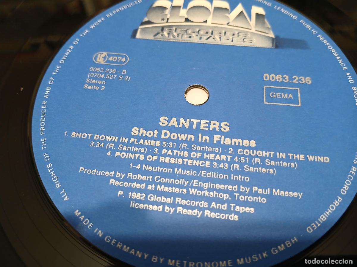 Discos de vinilo: SANTERS -SHOT DOWN IN FLAMES- (1981) LP DISCO VINILO - Foto 2