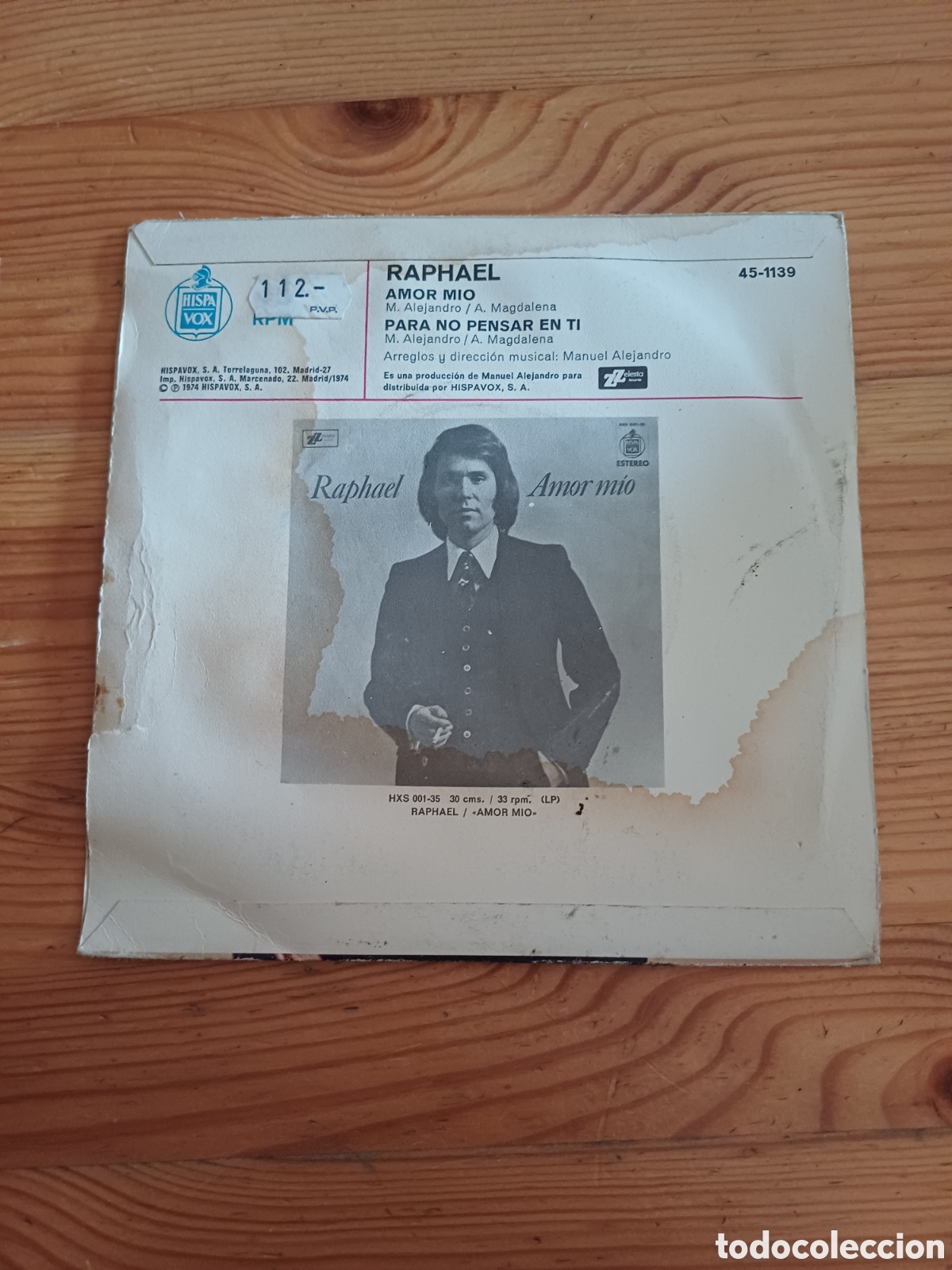 Discos de vinilo: Raphael Amor mio - Disco Vinilo - Foto 2