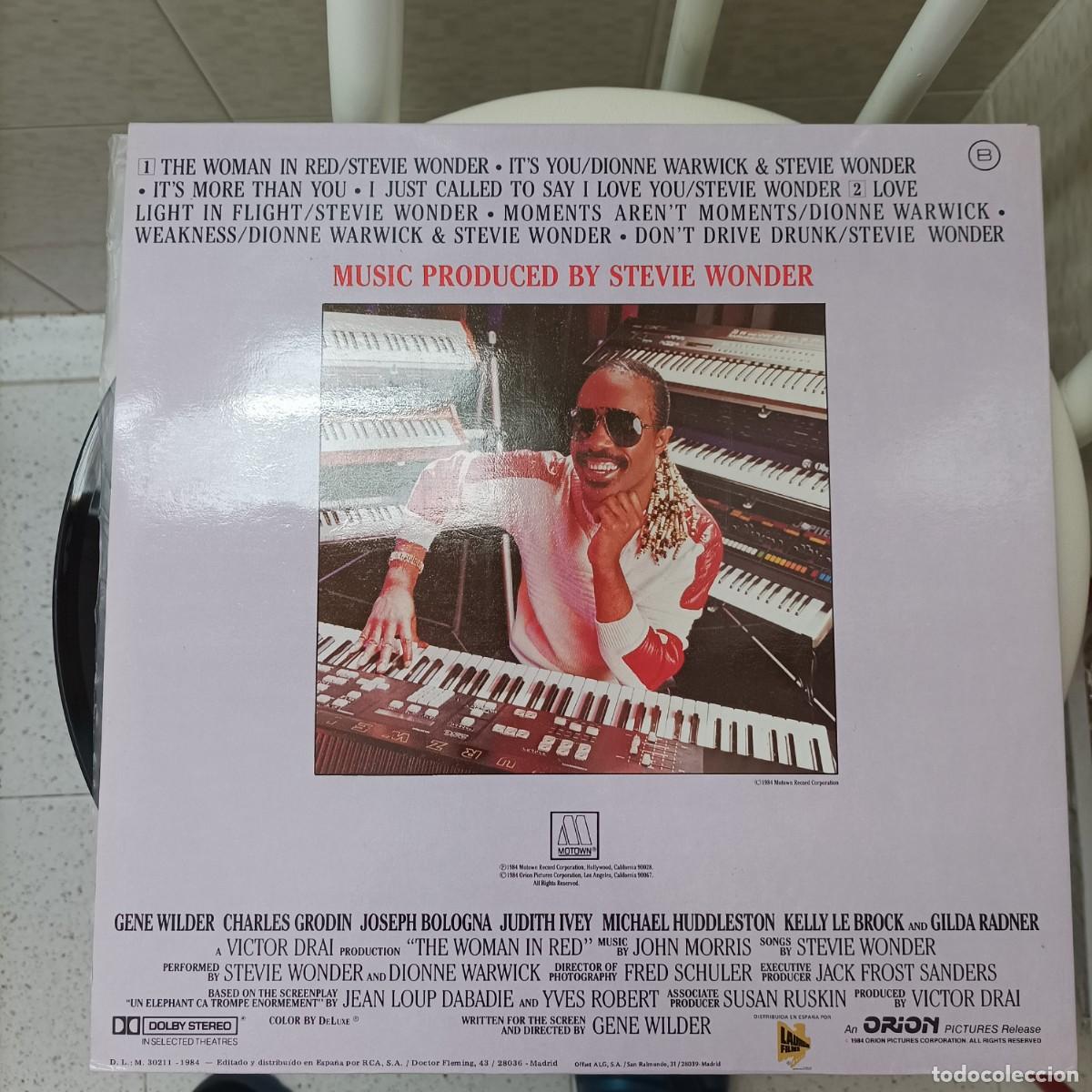 Discos de vinilo: Vinilo LP La mujer de rojo. BSO. Stevie Wonder - Foto 2