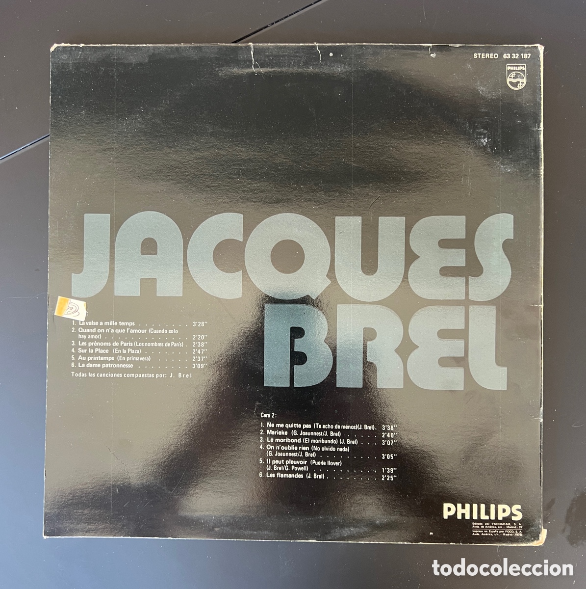 Discos de vinilo: Jacques Brel &lrm;&ndash; Disco De Oro - Foto 2