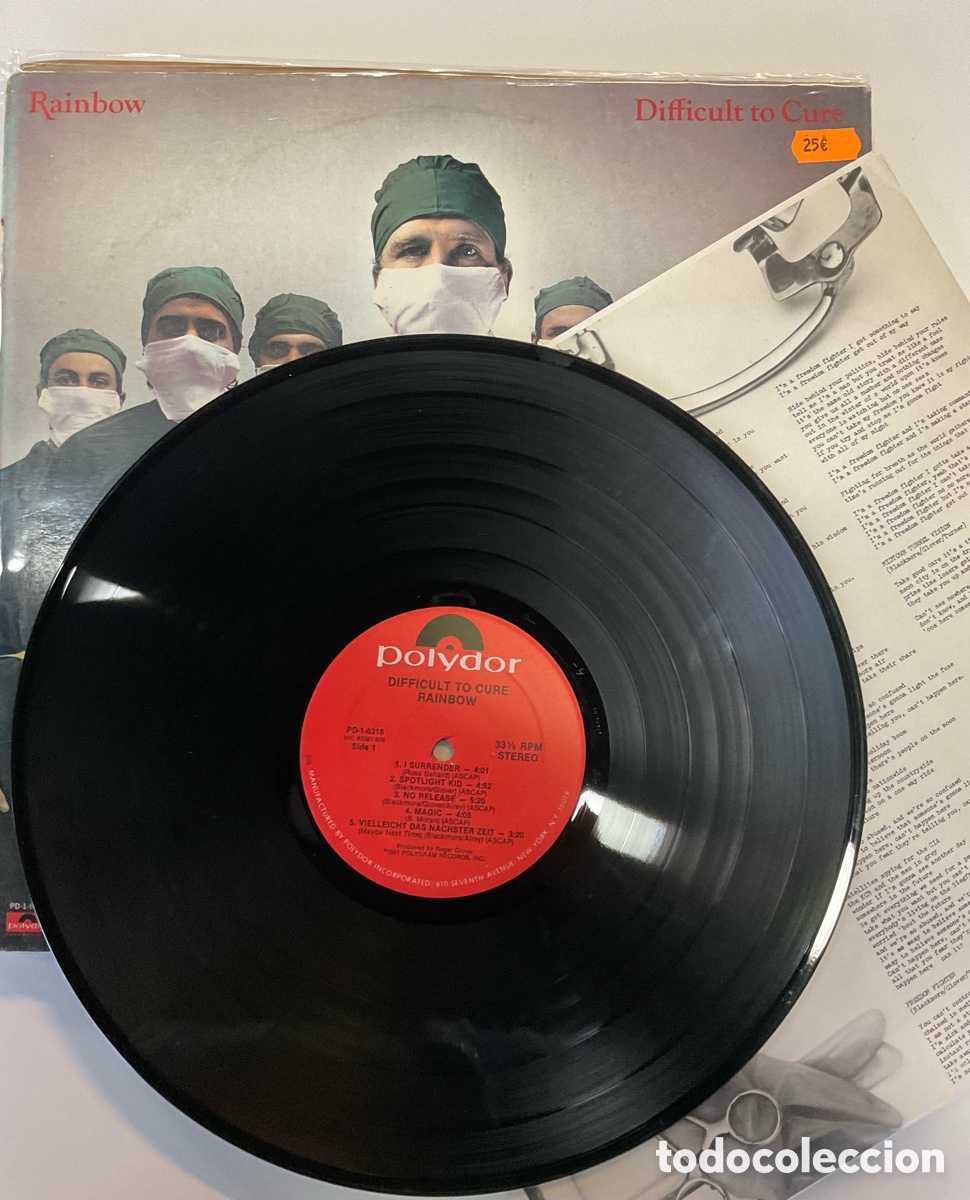 Discos de vinilo: RAINBOW. Difficult to Cure. USA. - Foto 3