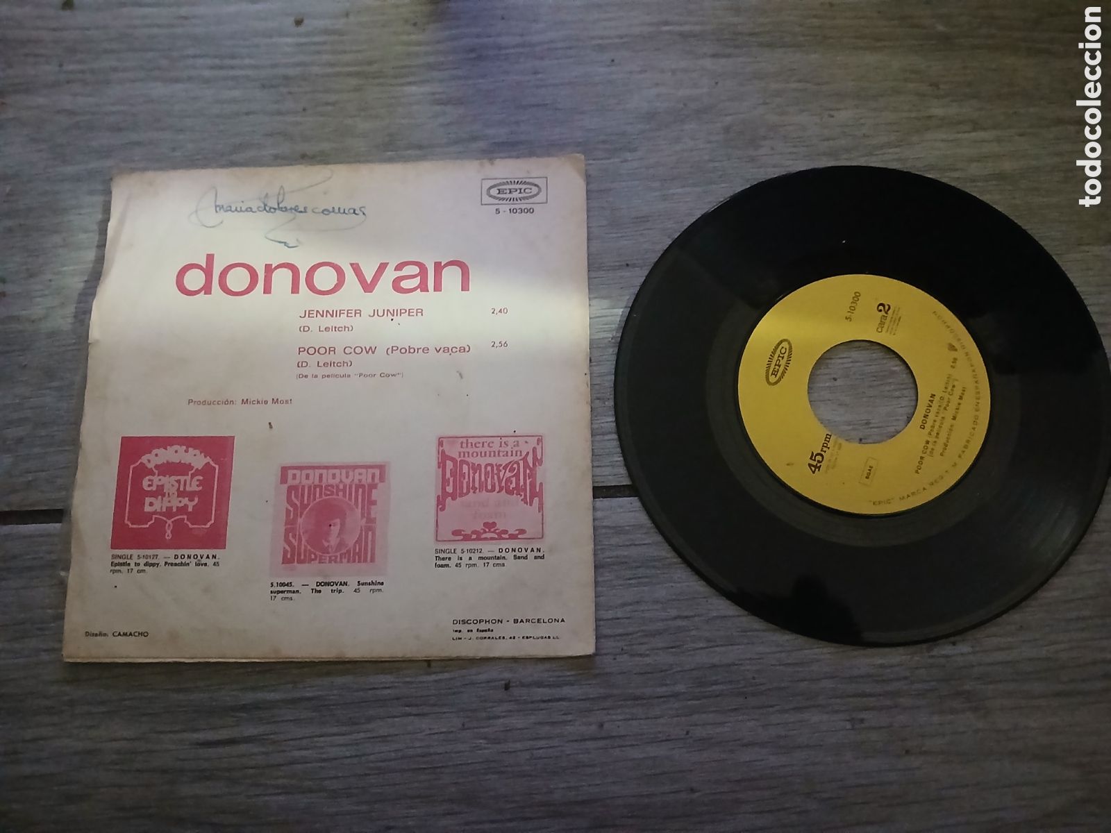Discos de vinilo: DONOVAN - JENNIFER JUNIPER - SINGLE - SPAIN - EPIC - L - - Foto 2