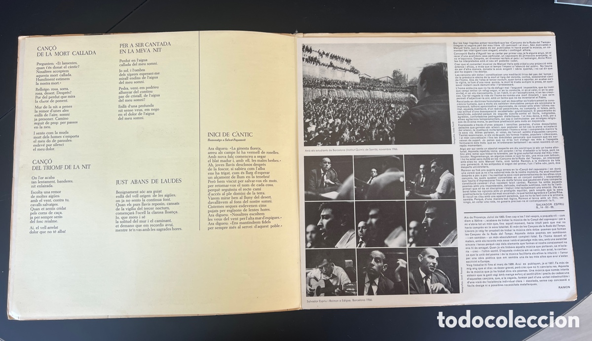 Discos de vinilo: RAIMON/ESPRIU. Can&ccedil;ons de la Roda del Mon. LP 1966 - Foto 3