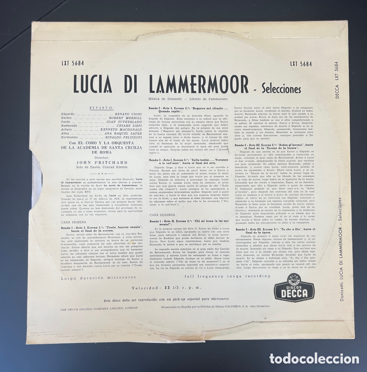 Discos de vinilo: Joan Sutherland - Lucia di Lammermoor - Foto 2