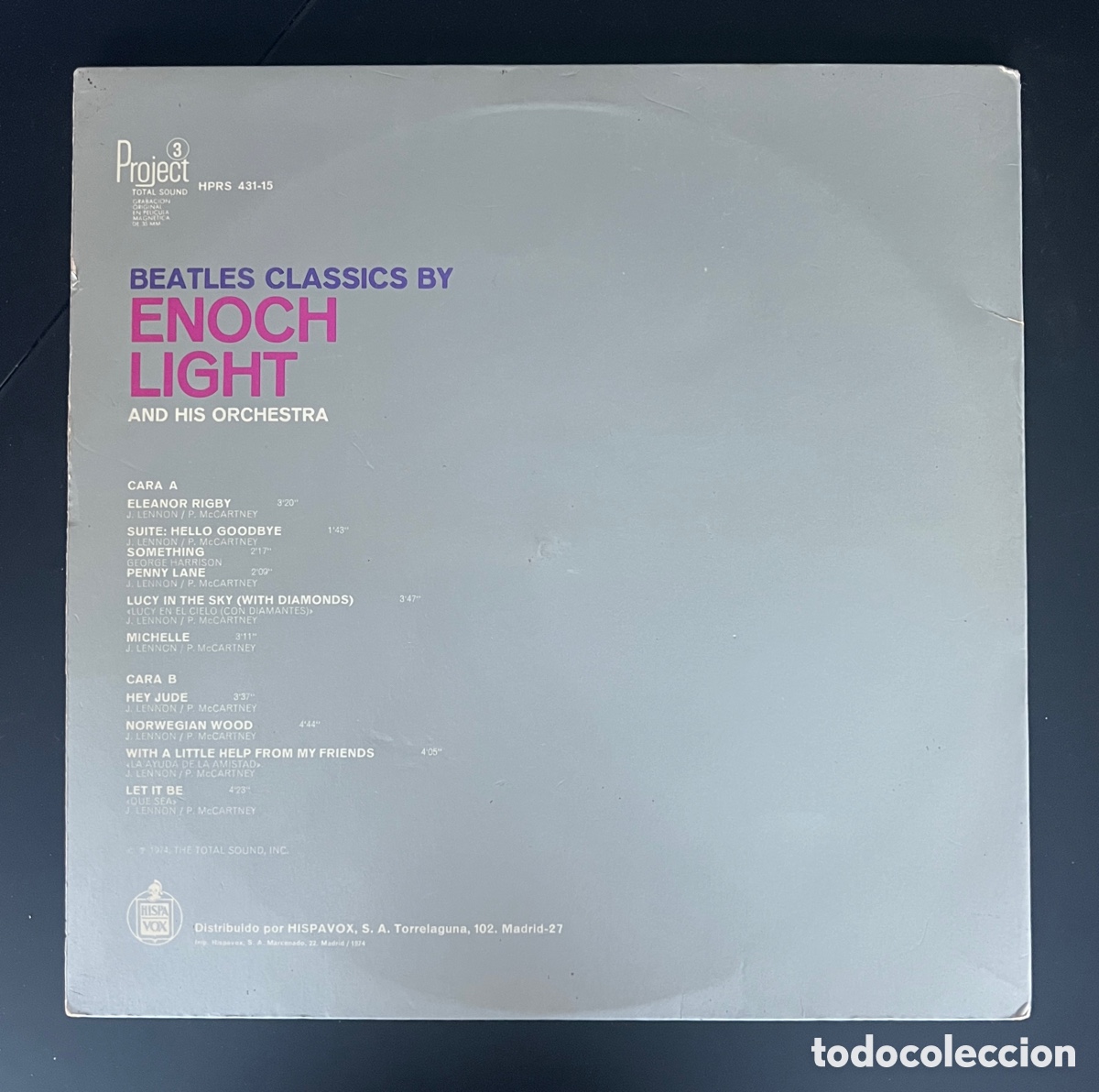 Discos de vinilo: Beatles Classics = Enoch Ligth orcheste = Hispavox 1974 - Foto 2