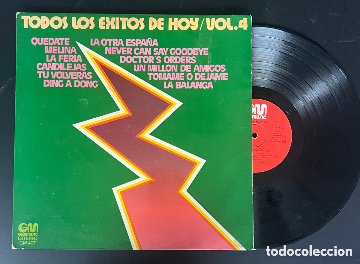 Discos de vinilo: Todos Los &Eacute;xitos De Hoy Vol.4 LP - Foto 1