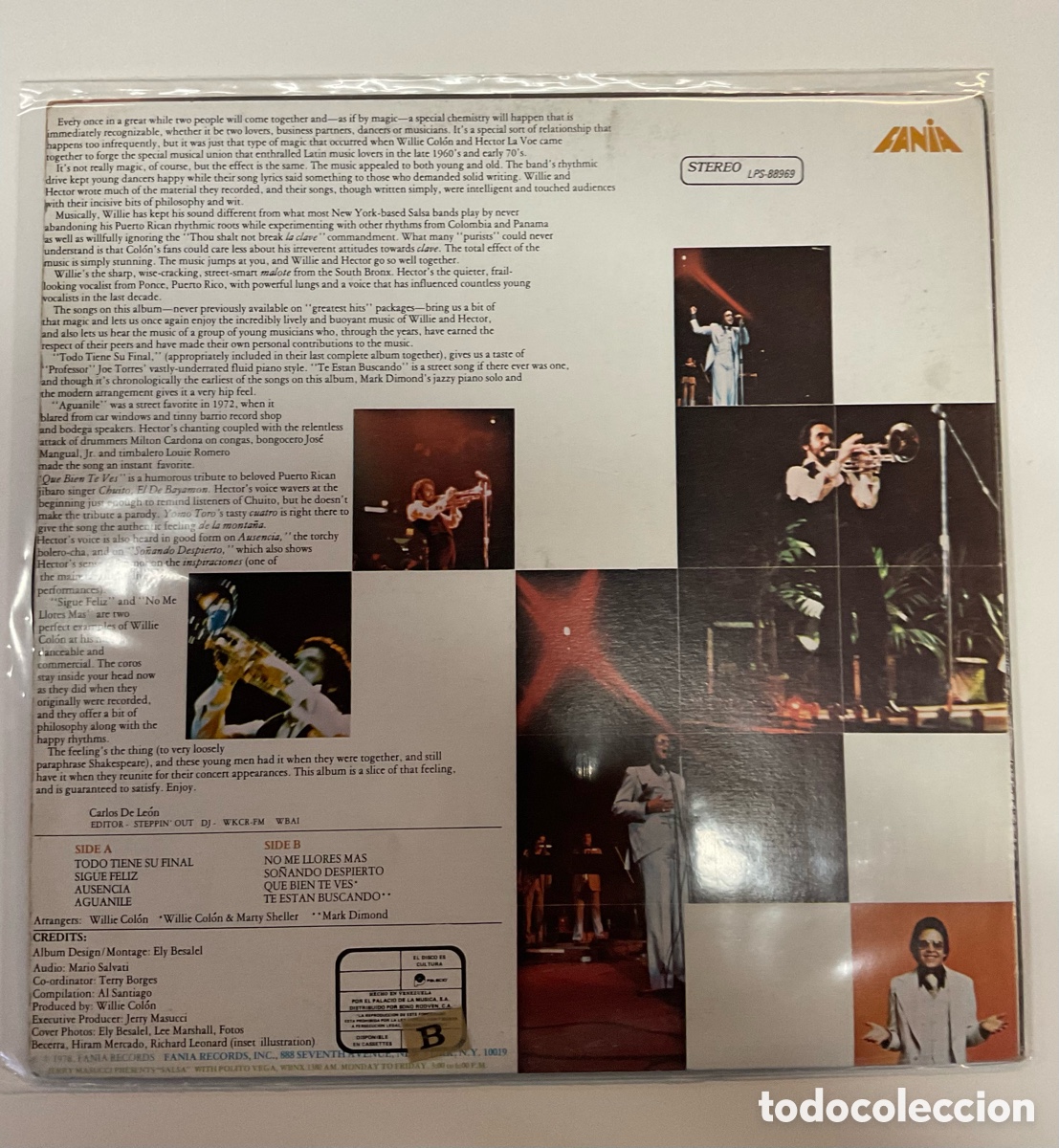 Discos de vinilo: D&Eacute;JA VU. WILLIE COL&Oacute;N/H&Eacute;CTOR LAVOE. - Foto 2