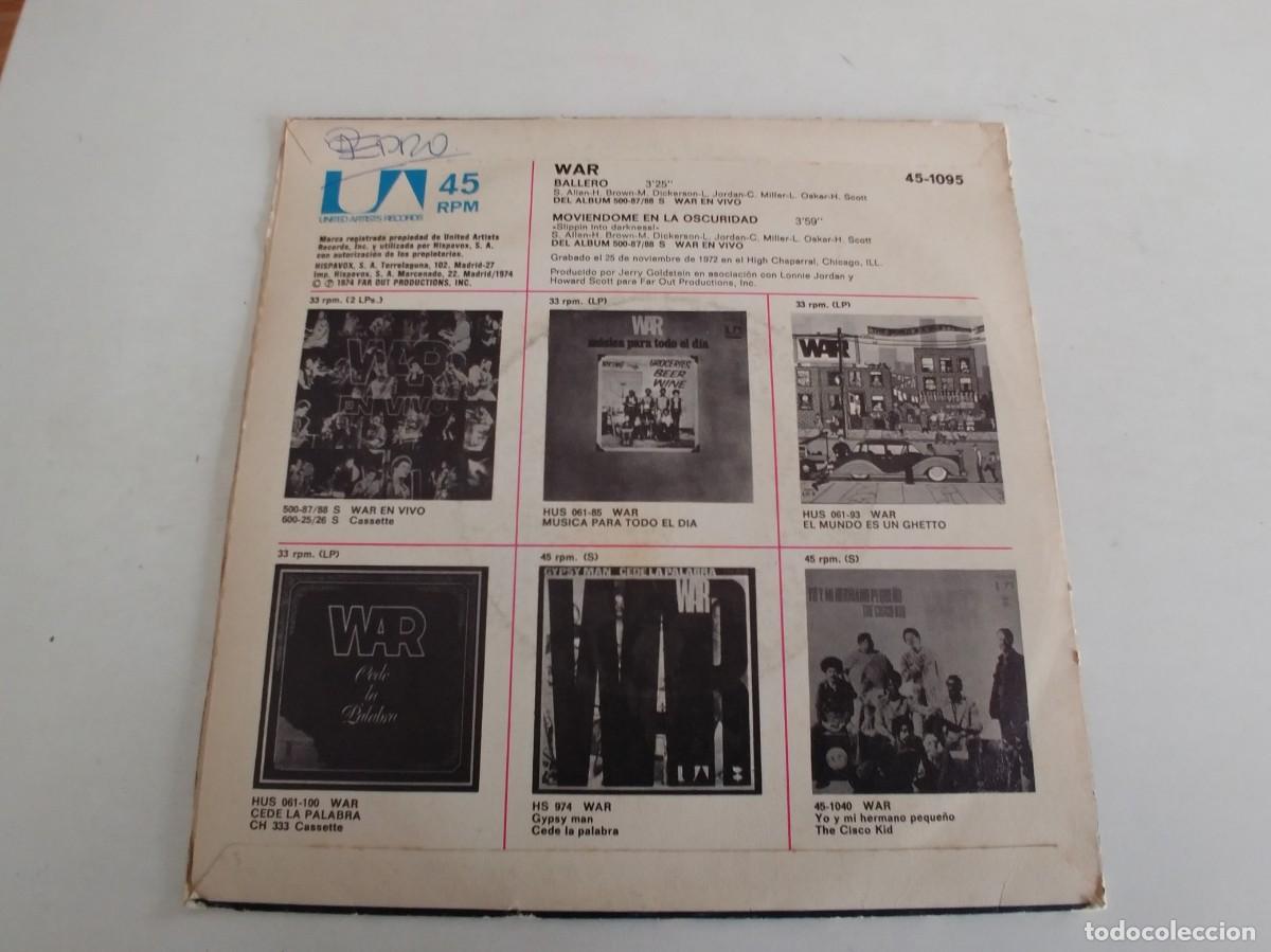 Discos de vinilo: WAR-SINGLE BALLERO-WAR-SINGLE BALLERO - Foto 2