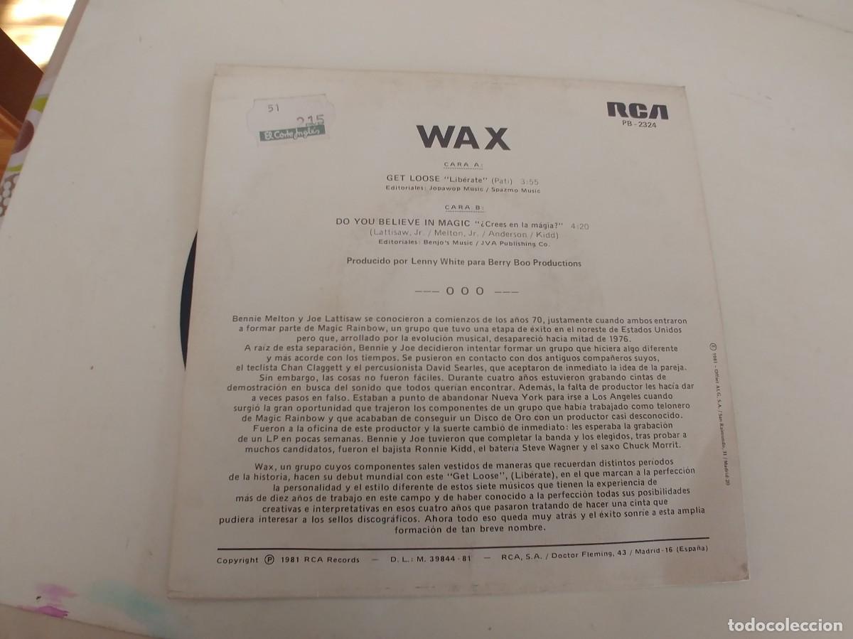 Discos de vinilo: WAX-SINGLE GET LOOSE-NUEVO - Foto 2