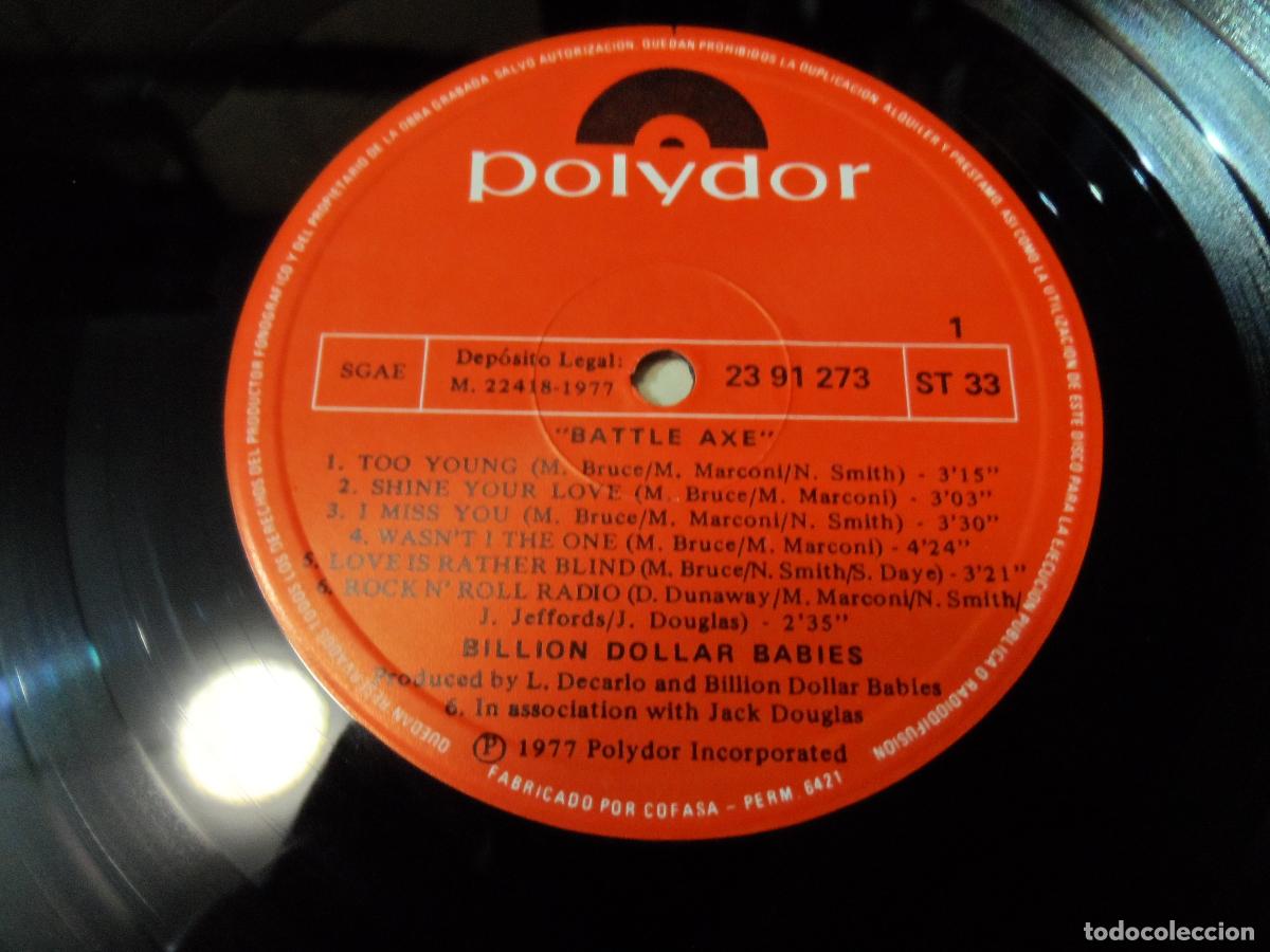 Discos de vinilo: BILLION DOLLAR BABIES - BATTLE AXE (SPAIN 1977) - Foto 3