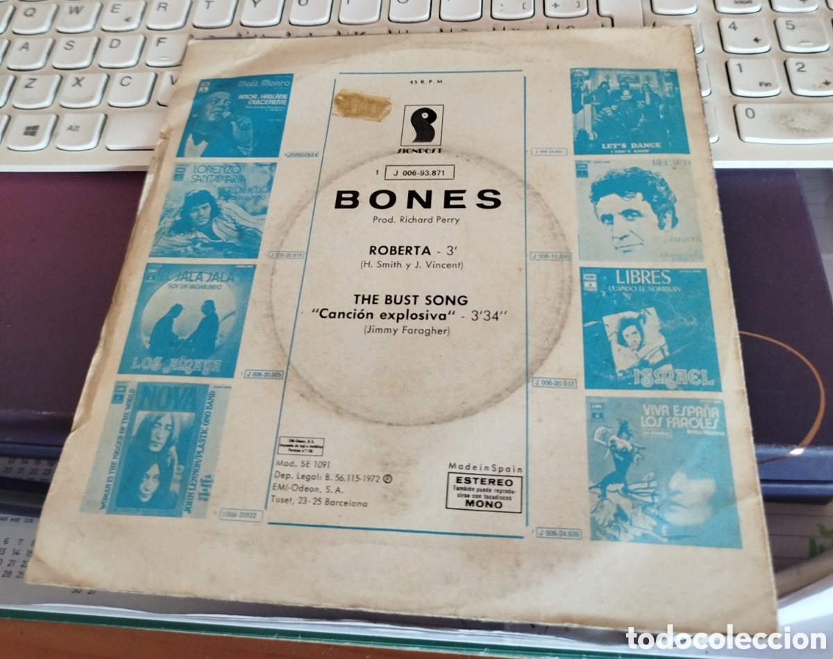Discos de vinilo: Bones - Roberta/ The bust song - Foto 2