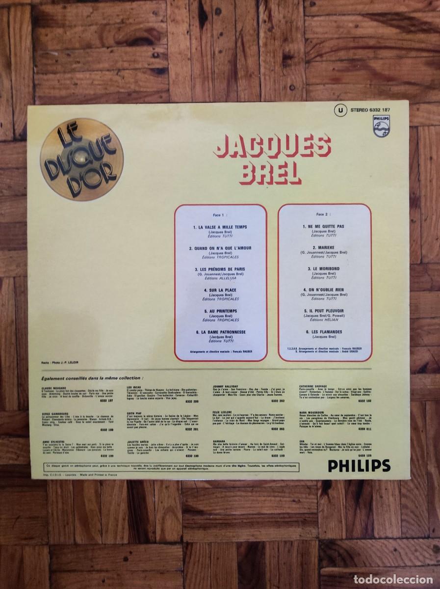 Discos de vinilo: Jacques Brel &ndash; Le Disque DOr Vinyl, LP, Compilation - Foto 2