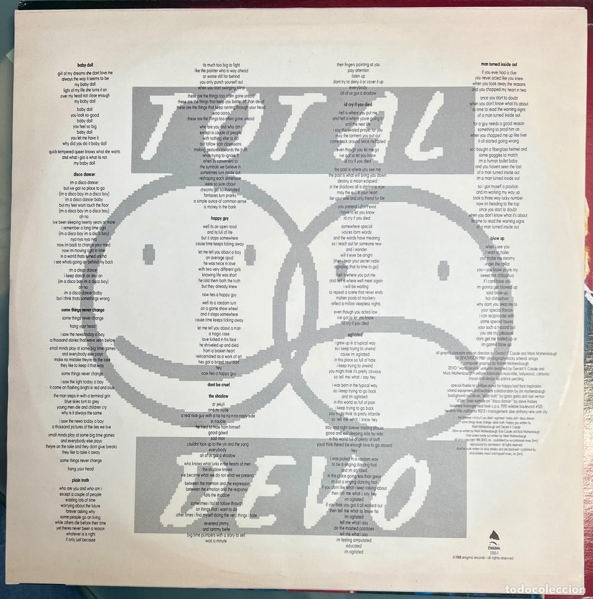 Discos de vinilo: DEVO. TOTAL DEVO. 11 DIGITAL CARTOONS FROM DE DE-EVOLUTION BAND + Art&iacute;culo BOB CASALE. TECNO POP. - Foto 6