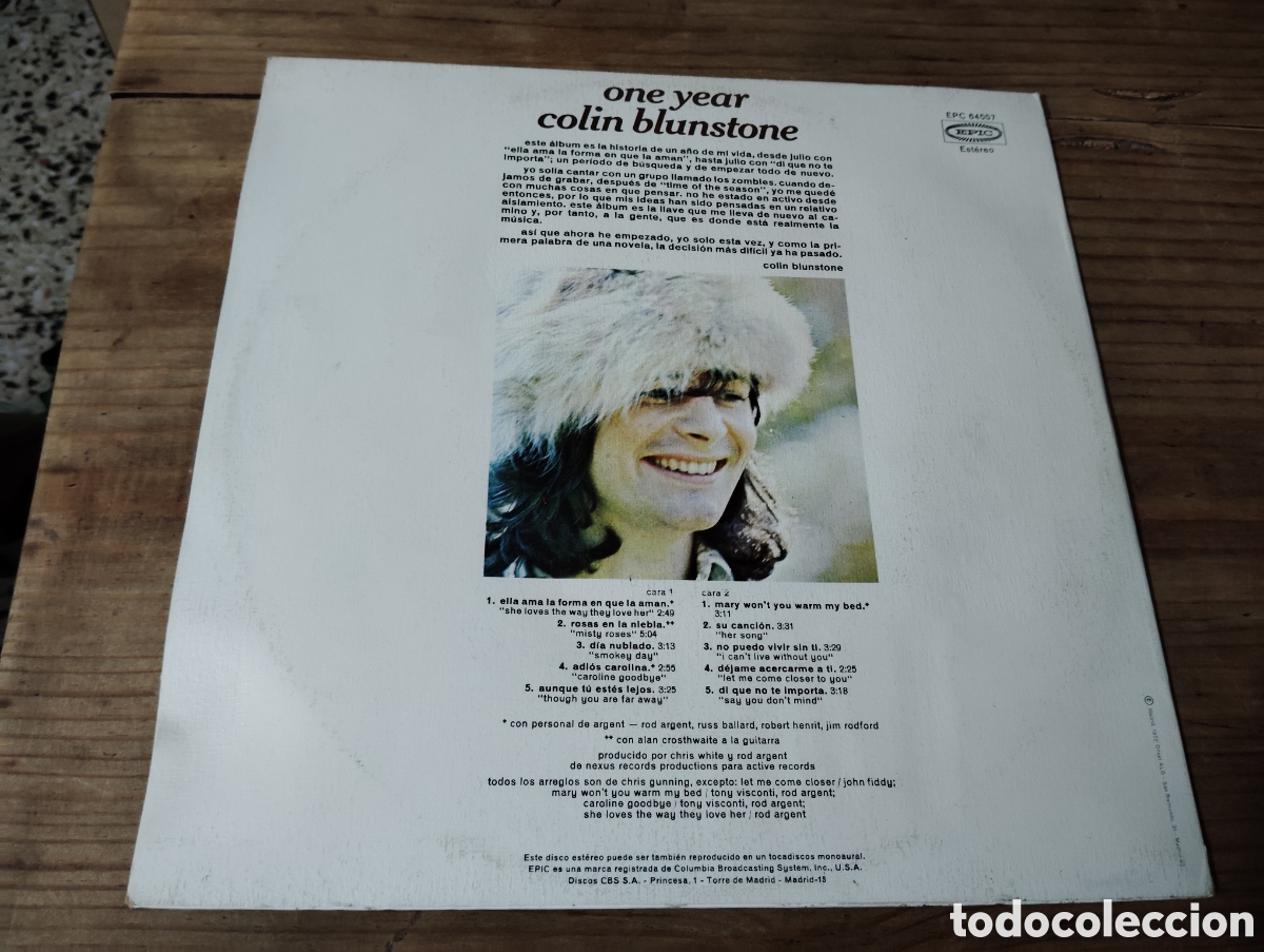Discos de vinilo: COLIN BLUNSTONE - ONE YEAR , 1972 - Foto 2