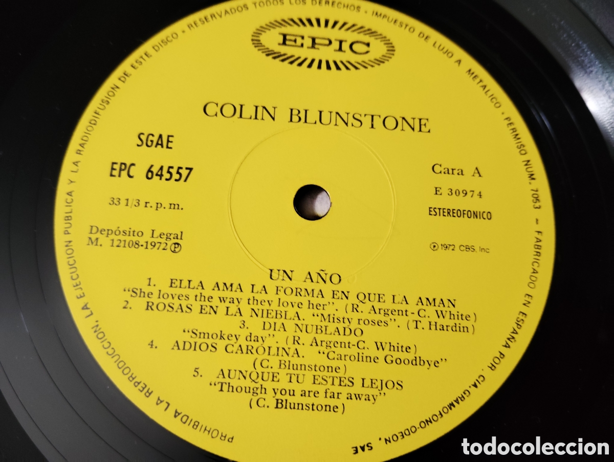 Discos de vinilo: COLIN BLUNSTONE - ONE YEAR , 1972 - Foto 4
