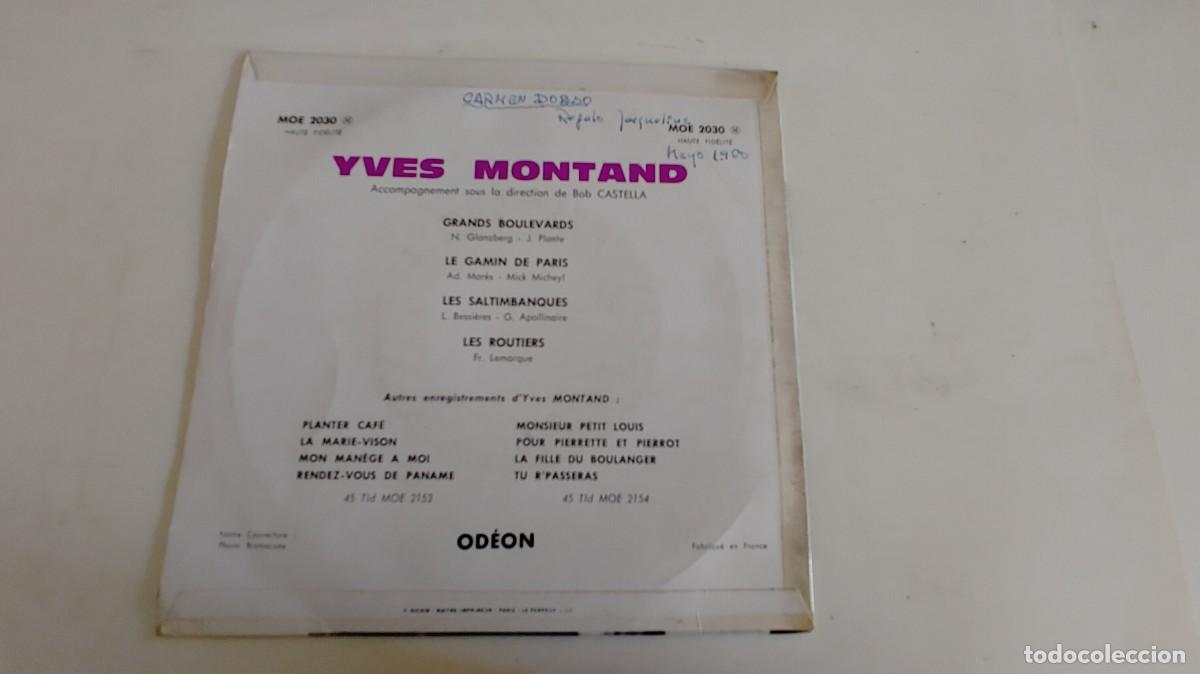 Discos de vinilo: YVES MONTAND-EP GRANDS BOULEVARDS +3 - Foto 2