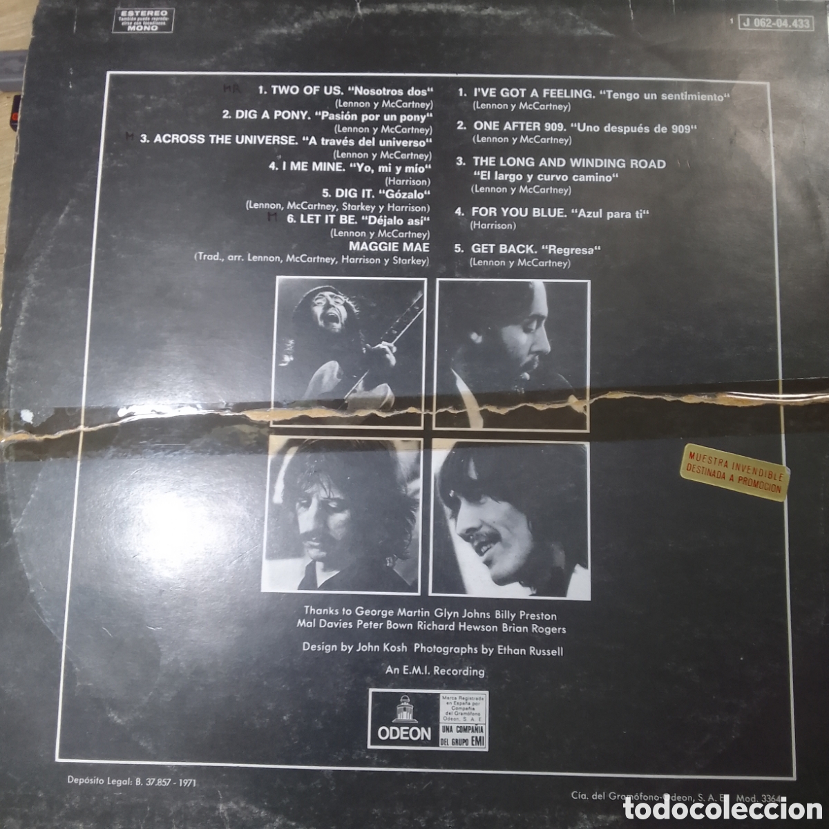 Discos de vinilo: THE BEATLES LET IT BE - Foto 2