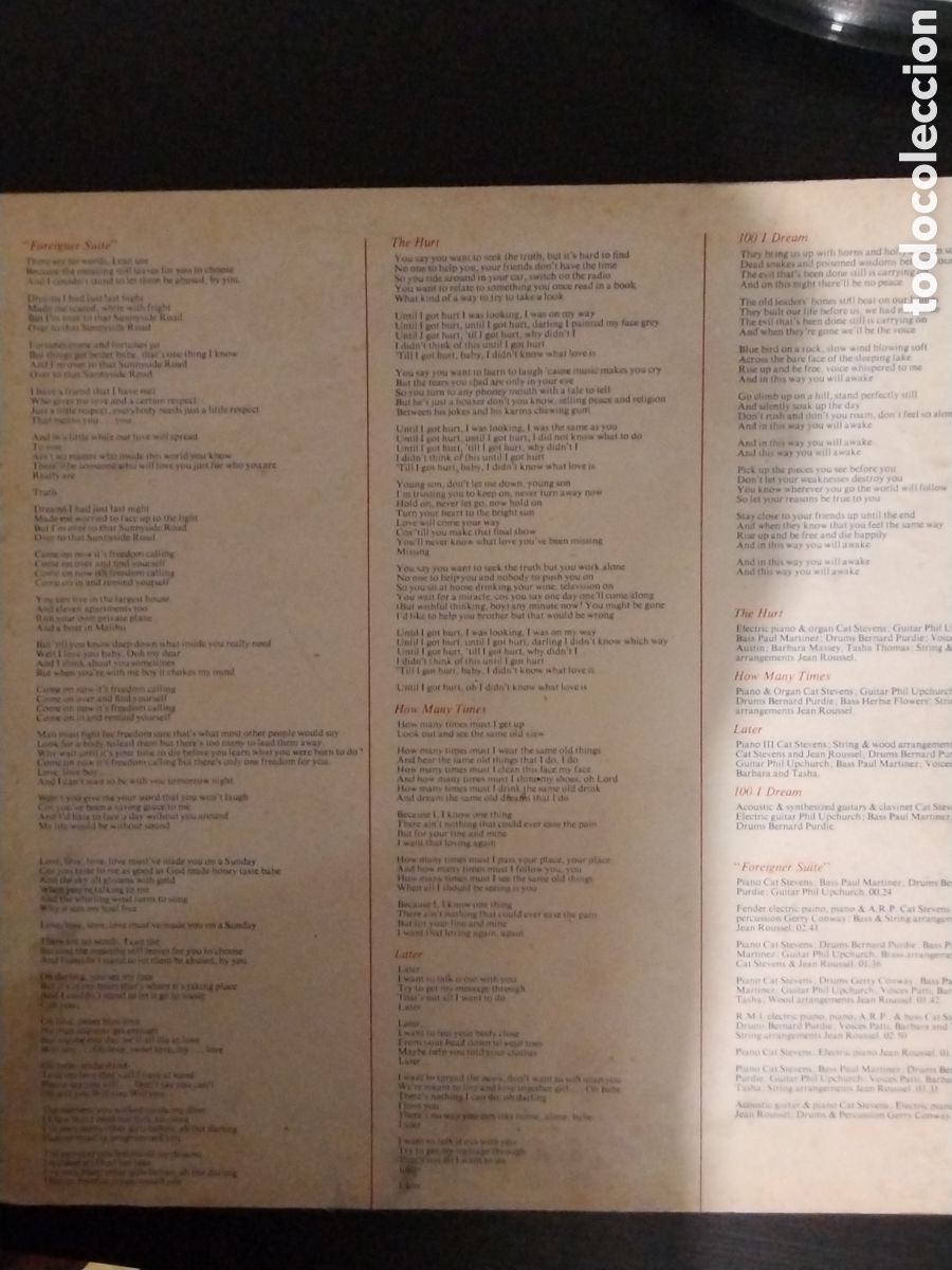 Discos de vinilo: Cat Stevens lp foreigner suite - Foto 2