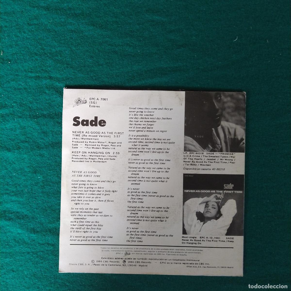 Discos de vinilo: Sade &ndash; Never As Good As The First Time - Foto 2