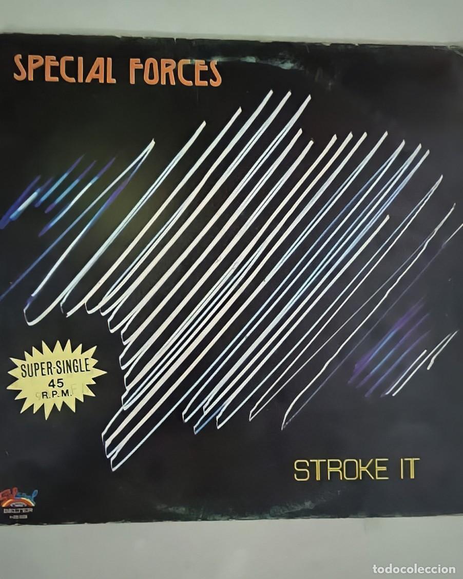 Discos de vinilo: MAXI SINGLE SPECIAL FORCES - STROKE IT - ESPA&Ntilde;A - A&Ntilde;O 1983 - Foto 1