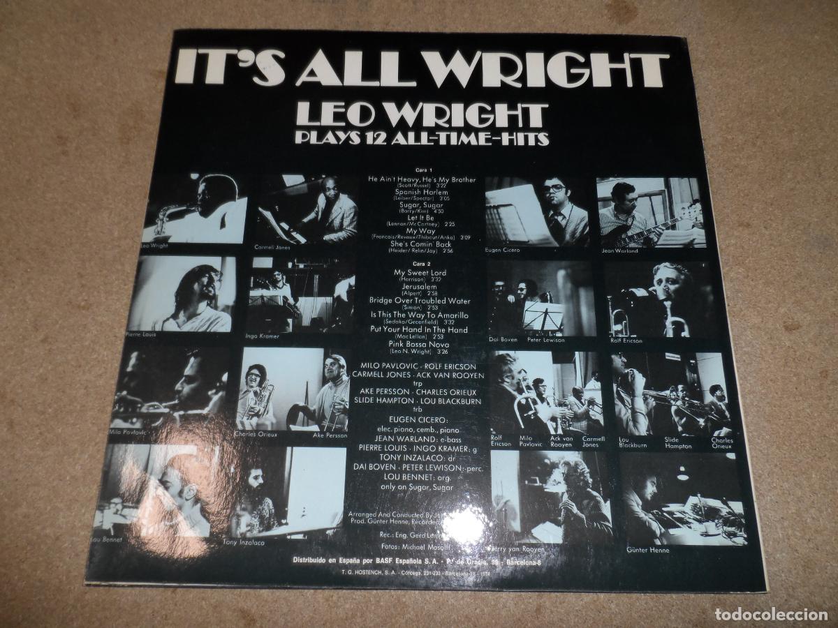 Discos de vinilo: Leo Wright &ndash; Its All Wright (SPAIN 1974) - Foto 2