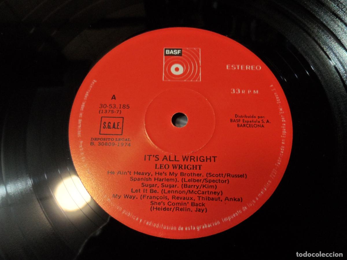 Discos de vinilo: Leo Wright &ndash; Its All Wright (SPAIN 1974) - Foto 3