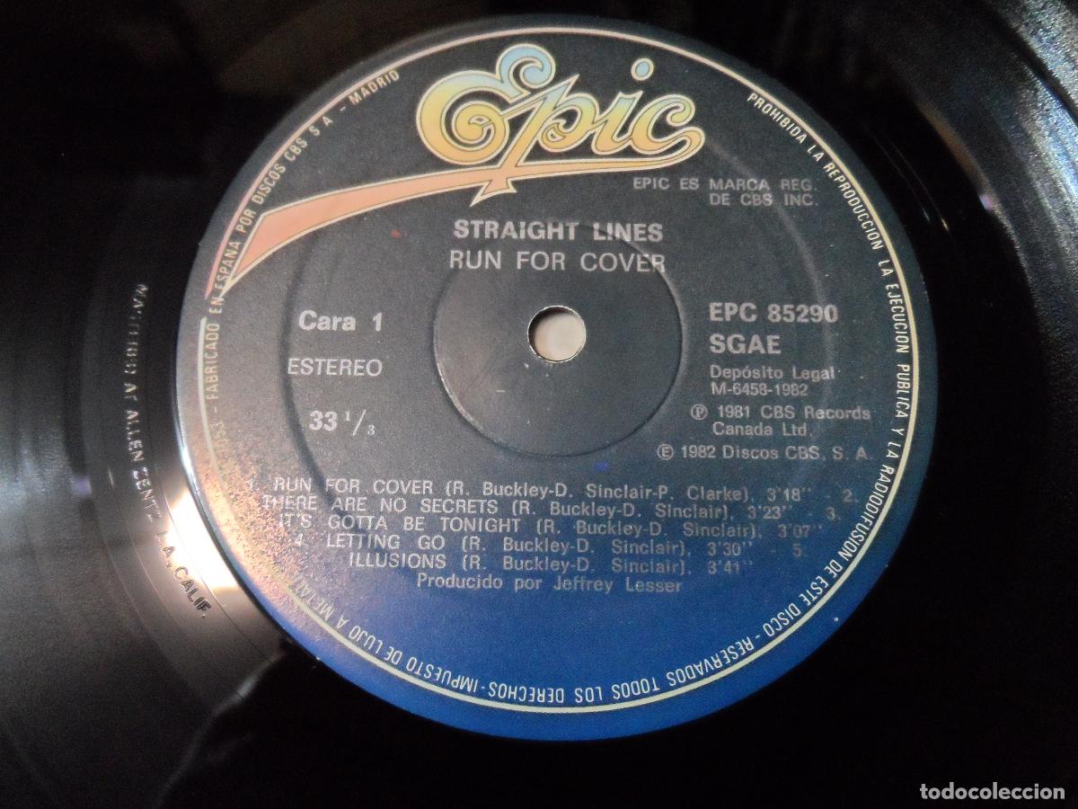 Discos de vinilo: STRAIGHT LINES - RUN FOR COVER (SPAIN 1982) - Foto 3